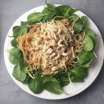 Chickpea Pasta and Spinach