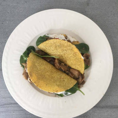 Pulled Oats Spinach Taco